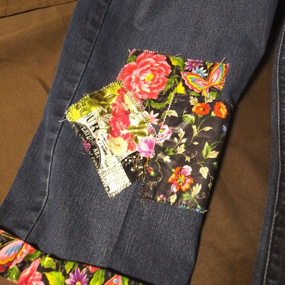 405 jeaniemade Size14 LaurenConrad Patchwork Capri - Picture 3 of 4
